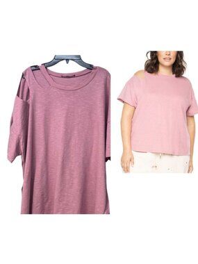 Black Tape Trendy Plus Size Cutout T-Shirt Antique Pink, Sz. 3X